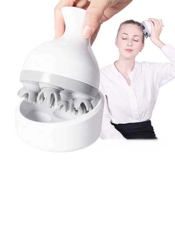 XiuWoo Electric Scalp Massager, Off White/Grey