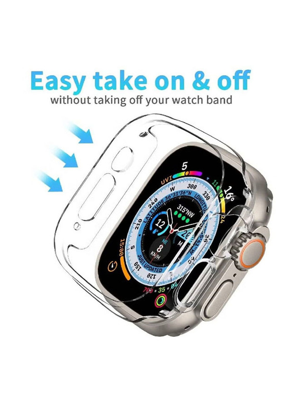 Hard PC Bumper Case All-Around Edge Shockproof Protective Cover Frame for Apple Watch Ultra 49mm (NO Screen Protector), Clear