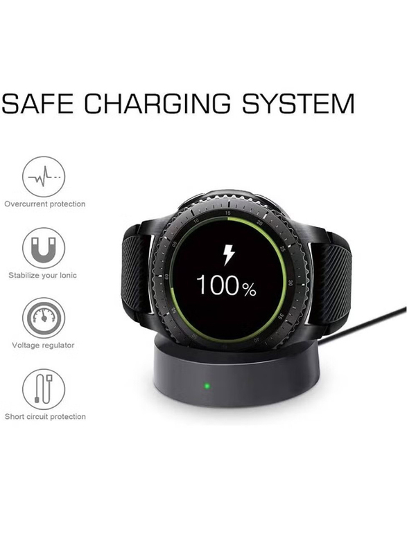 Magnetic Wireless Power Charging Station Dock for Samsung Watch Gear S2, Black