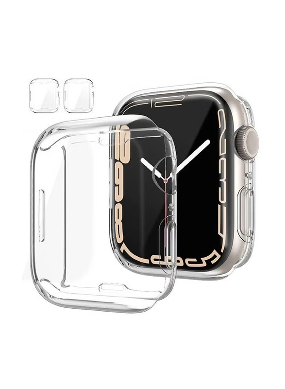Ultra-Thin Cover Protective Case for Apple Watch Series 7, 2 Pieces, Clear