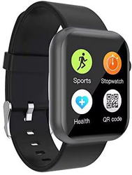 R3L Fitness Sport Smart Watch with Touch Screen & Heart-Rate-Monitor, Black