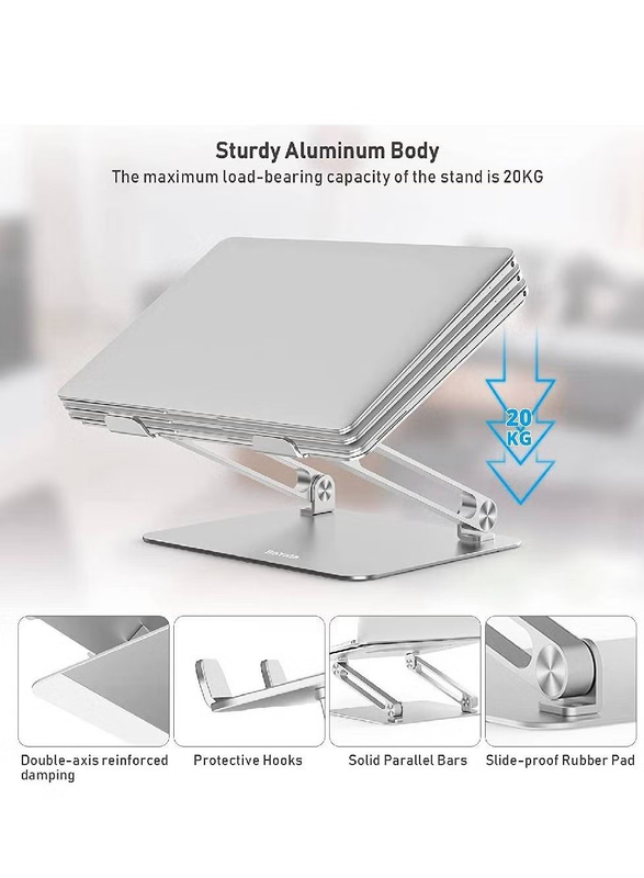 Flexible Laptop Stand Design for MacBook, Silver