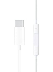 Type-C Cable Wired In-Ear Stereo Earphone with Microphone & Volume Control, White