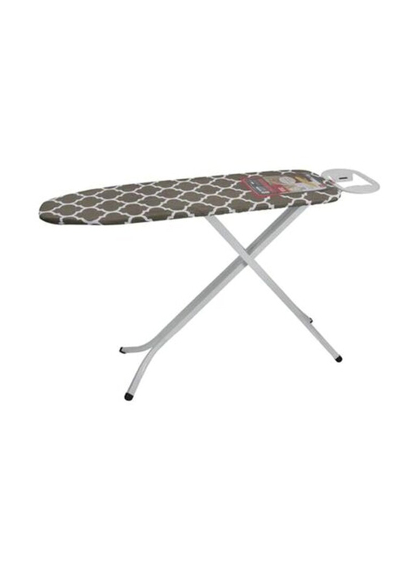 Self Standing Foldable Ironing Board, White/Grey