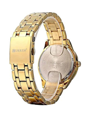 Curren Analog Watch for Women with Stainless Steel Band, Water Resistant, Cu9010GG, Gold-Yellow