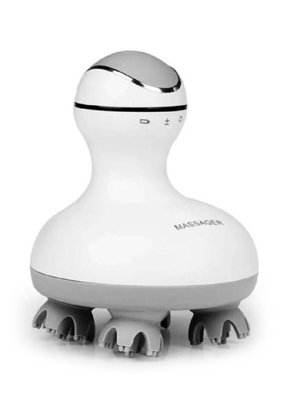 XiuWoo Electric Scalp Massager, Off White/Grey