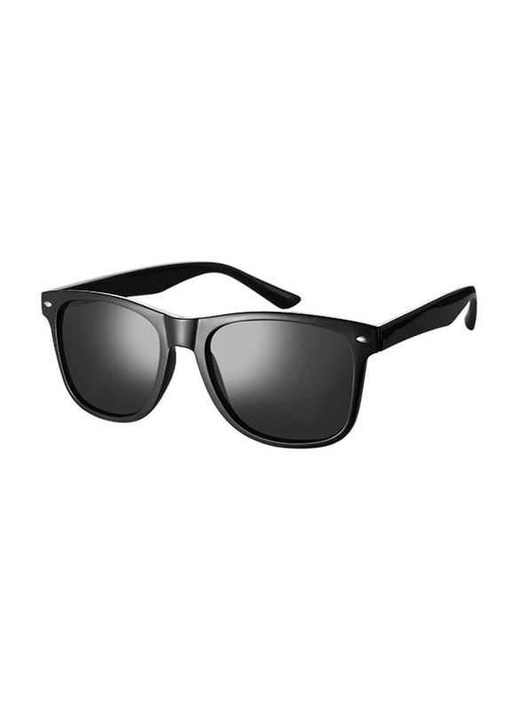 Classic Full-Rim Rectangle Sunglasses for Men, Black
