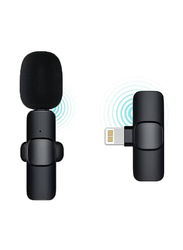 Mini Wireless Lightning Lapel Clip on Mic Microphone, Black