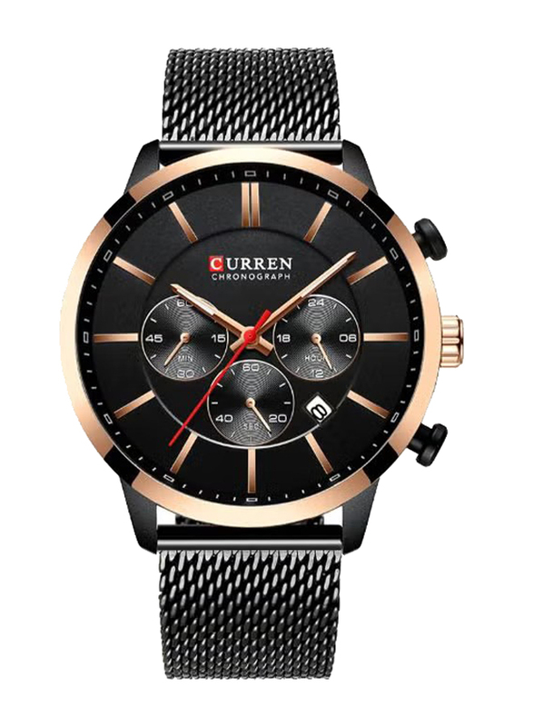 Curren Analog Watch for Men with Alloy Band, Water Resistant, 8340, Black