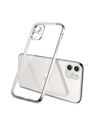 Apple iPhone 12/12 Pro Camera Protection Anti-Drop Matte Translucent Shell Aluminum Alloy Frame Phone Mobile Case Cover, Clear/Silver