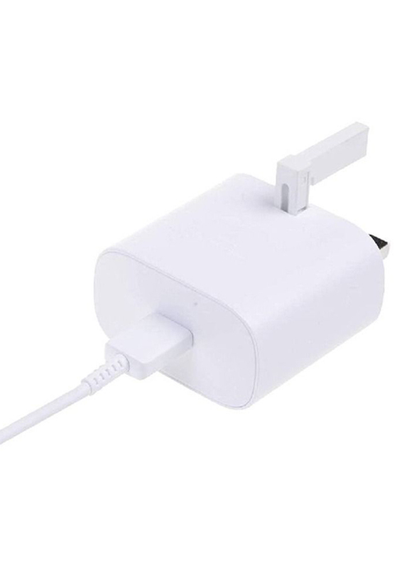 Samsung 3-Pin Super Fast Charging Adapter with USB Type-C Charge Cable, White