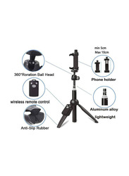 Extendable Selfie Stick Phone Tripod with Wireless Remote Shutter, Black