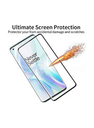 OnePlus 8 3D Round Edge Tempered Glass Screen Protector, Clear/Black