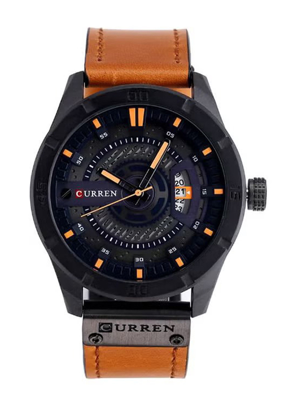 

Curren Analog Watch for Men with Alloy Band, Water Resistant, J4171BC-KM, Orange-Black