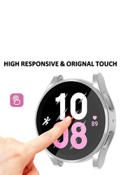 ZooMee Protective Ultra Thin Soft TPU Shockproof Case Cover for Samsung Galaxy Watch 4 44mm, Silver