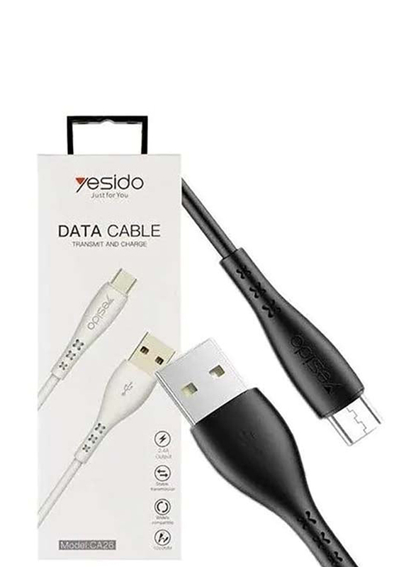 Yesido 1.2-Meters Micro USB Cable, Fast Charging Micro USB A Male to Micro USB for Smartphones, Black