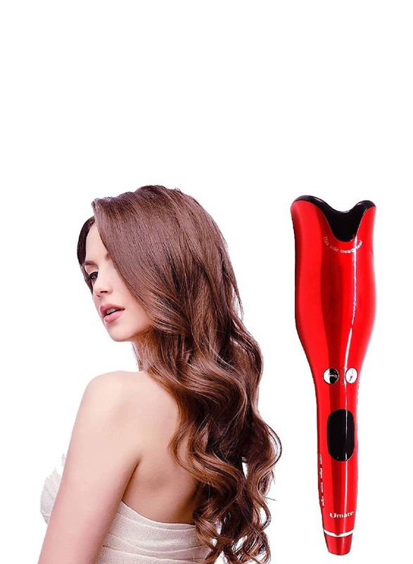 Arabest Automatic Ceramic Rotating Hair Curler, Red