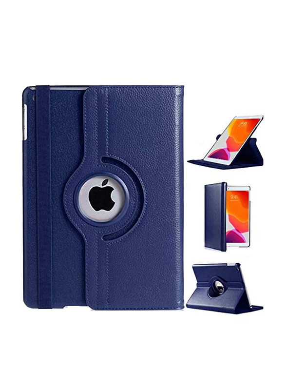 Apple iPad (9th Generation) 10.5 inch Leather 360 Degree Rotating Stand Folio Back Case Cover, Blue