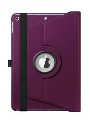 Apple iPad 9 Gen 10.2/10.5 inch Leather 360 Degree Rotating Stand Folio Flip Case Cover, Purple