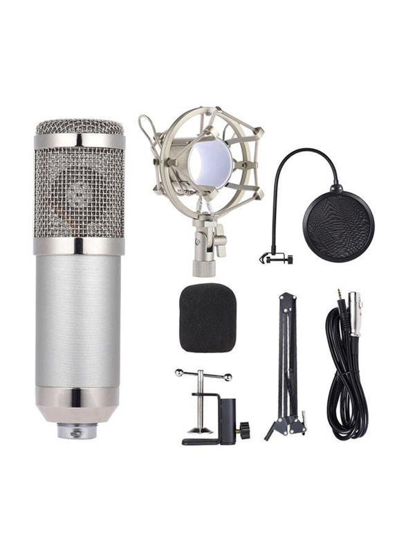 Recording Condenser Microphone Kit Set, I2694S-A, Silver/Black