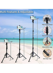 Portable All-In-One Professional Heavy Selfie Stick & Tripod for Apple & Android Devices, Black