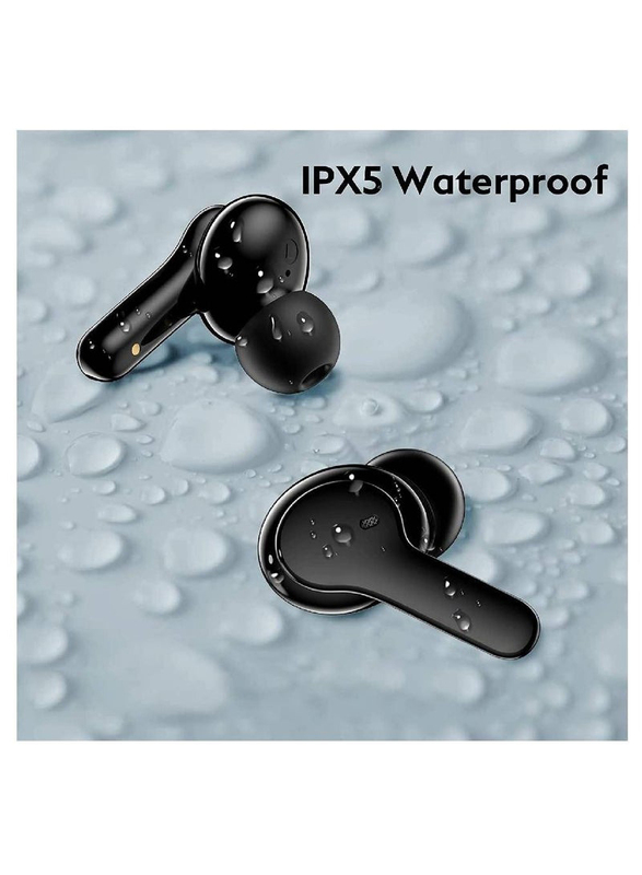 XiuWoo Wireless Bluetooth Earbuds TWS Waterproof In-Ear ENC Noise Cancelling Deep Bass Touch Control HIFI Stereo 30H Playtime Earphone for Android iPhone, Black