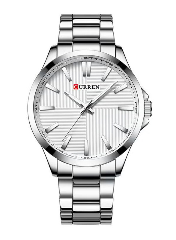 

Curren Analog Watch for Men with Alloy Band, J3953W-KM, Silver