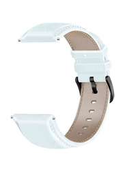 Replacement Genuine Leather Strap for Huawei Watch GT3, White