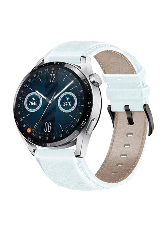 

Generic Replacement Genuine Leather Strap for Huawei Watch GT3, White