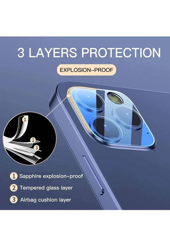 Apple iPhone 13 Pro Max Tempered Glass Mobile Phone Camera Lens Protector, Clear