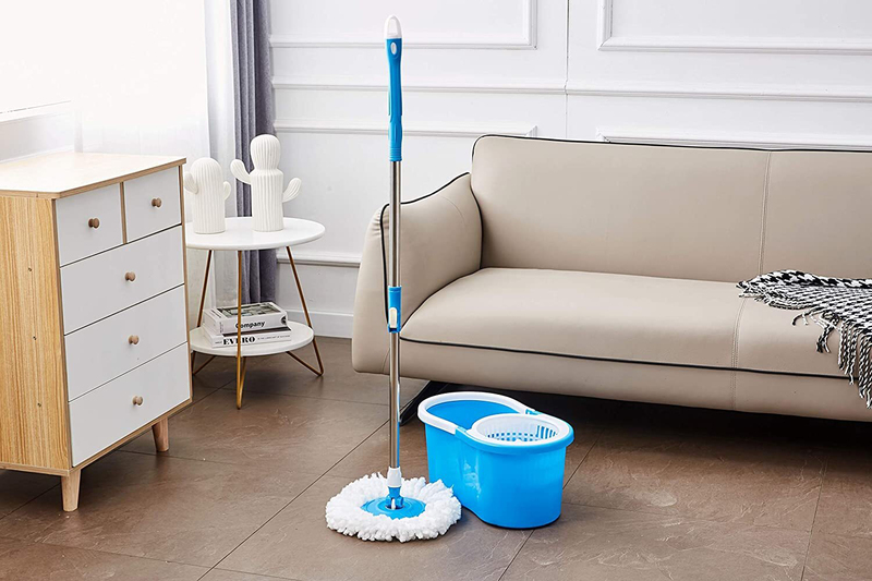 Aarneil Spin Mop Bucket 360 Degree with Plastic Basket, Assorted