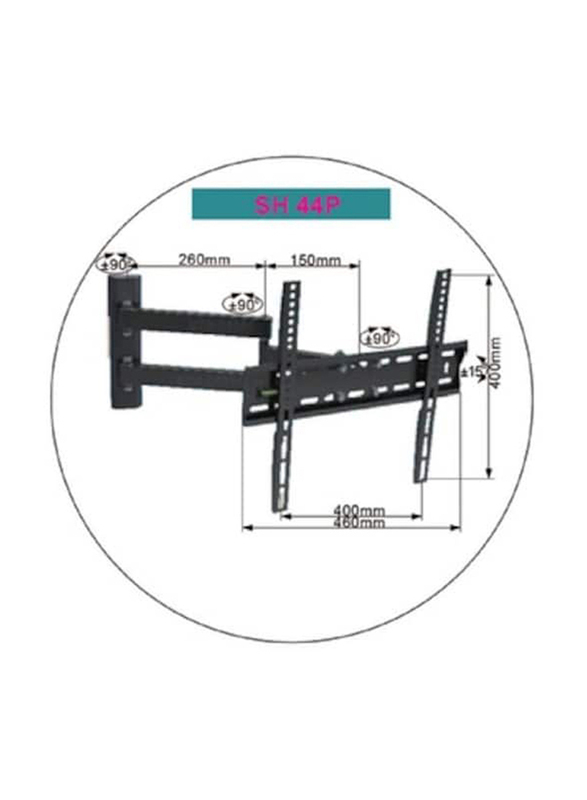 Articulating TV Wall Mount for 32 to 65-inch TVs, SH-44P, Black