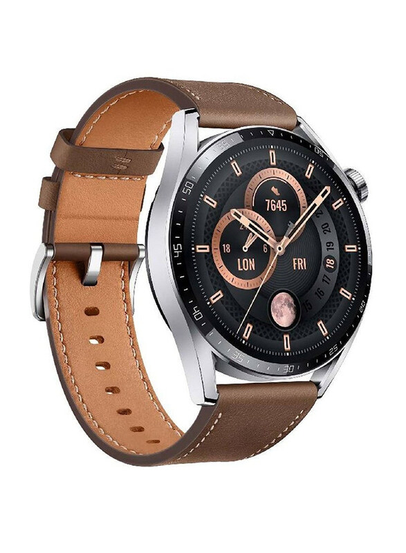 

Generic Replacement Genuine Leather Strap for Huawei Watch GT3 Porsche Design, Brown