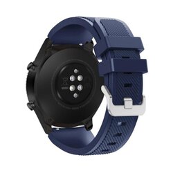 22mm Replacement Silicone Watch Strap Wristband with Buckle Stripe Surface for Huawei GT 2 46mm & Magic 2 46mm Watch, Blue