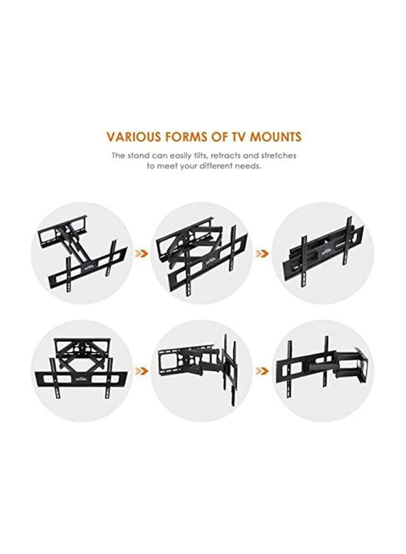 Full Motion Articulating Dual Arm TV Wall Mount for 36 to 70-inch TVS, Black