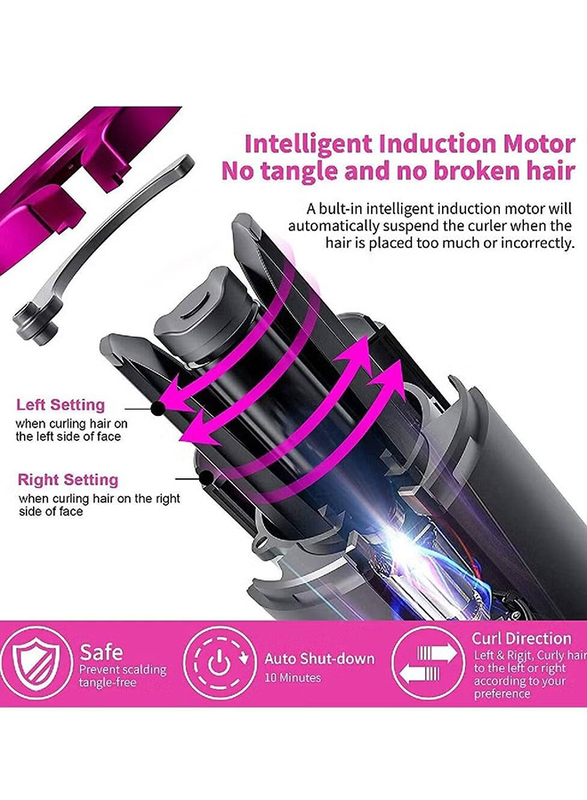 ICS Cordless Automatic Curling Iron with LCD Display & 4 Adjustable Temperature, Multicolour