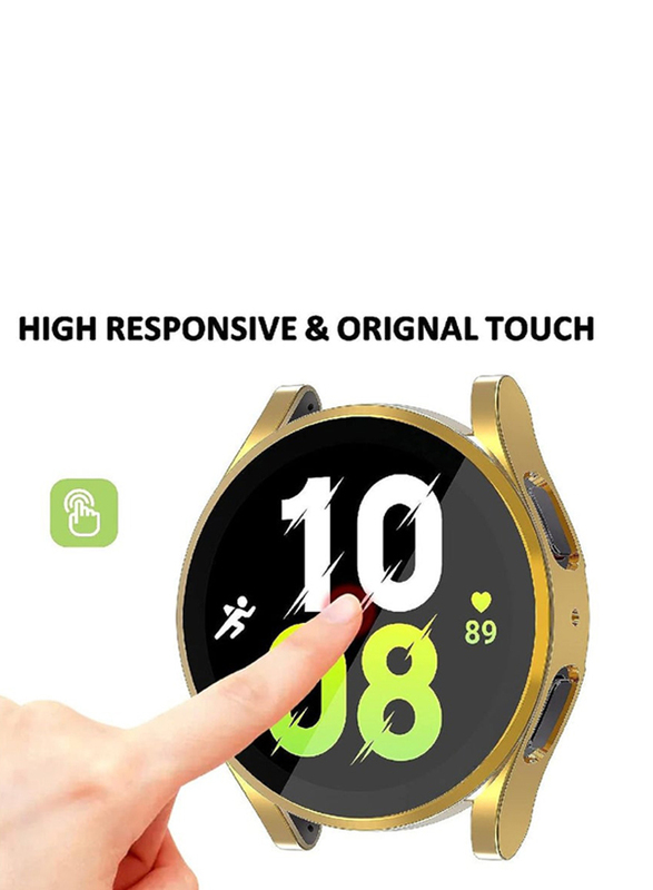 Zoomee TPU Protective Ultra Thin Soft Shockproof Smartwatch Case Cover for Samsung Galaxy Watch 4 40mm, Gold