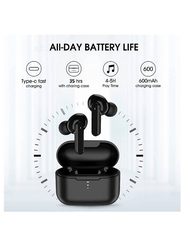 XiuWoo Wireless Bluetooth TWS Waterproof In-Ear Noise Cancelling Deep Bass Touch Control Ear Buds HIFI Stereo 30H Playtime Earphone for Android iPhone, Black