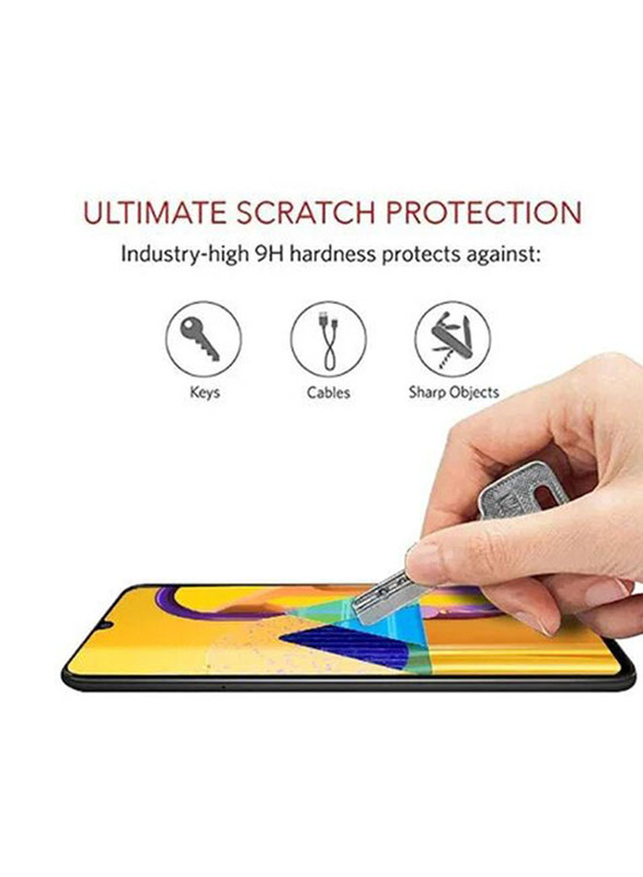 Samsung Galaxy M30 Full Glue Edge-to-Edge Tempered Glass Screen Protector, Black/Clear