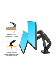 Dual Arm Monitor Desk Mount for 17-27 Inch Screens, Black