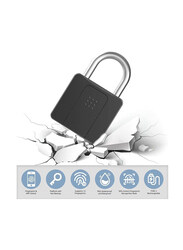 XiuWoo Fingerprint Padlock Bluetooth Lock/Mobile APP/Smart Padlock with Keyless Biometric, Black