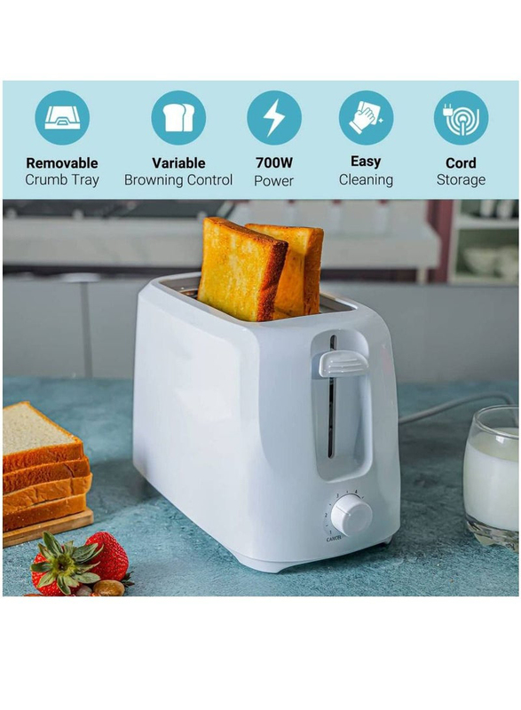 XiuWoo 2 Slice Bread Toaster, White