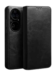 Huawei P50 Pro Leather Mobile Phone Flip Case Cover With Wallet, Black