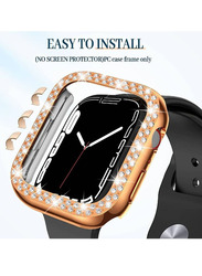 Bling Crystal Diamond Watch Case with Protective Bumper Frame for Apple iWatch 41mm, Rose Gold