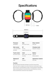 X16 1.75 Inch Smartwatch, Black, Global Version