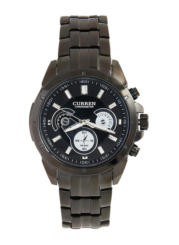 Curren Analog Watch for Men with Metal, 8009, Black