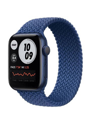 Braided Solo Loop Watch Band for Apple Watch Series 7 45mm, Blue