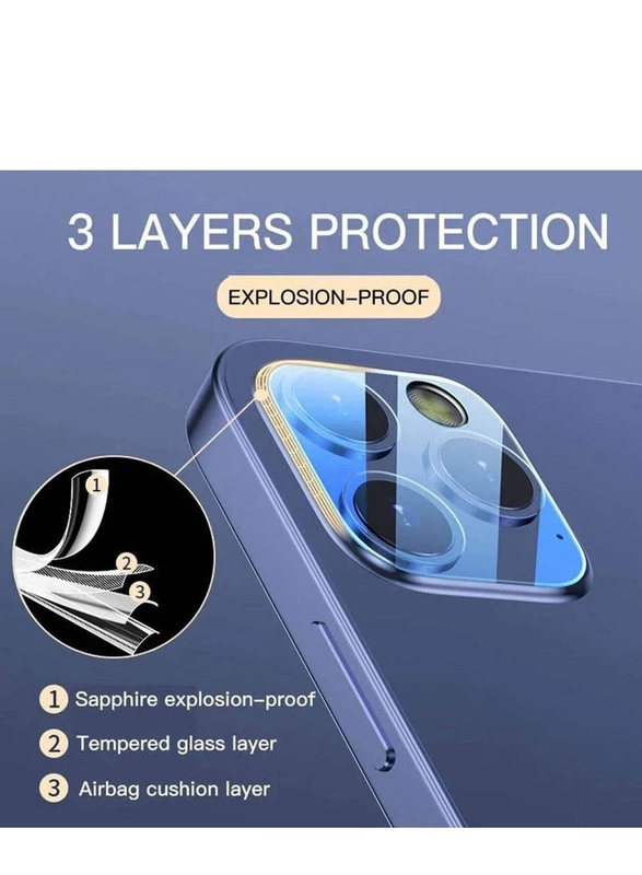 Apple iPhone 13 Pro Max Tempered Glass Mobile Phone Camera Lens Protector, Clear