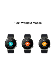 46mm Full Touch HD Screen Round Fitness Tracker Heart Rate Monitor Bluetooth Smartwatch, Black