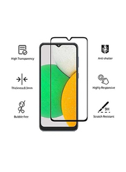 Samsung Galaxy A02s Hardness Full Coverage Tempered Glass Screen Protector, Black/Clear